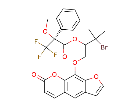 (+)-(2S)-5-<3''-bromo-2''-(2-methoxy-2-phenyl-2-trifluoromethylacetoxy)-3''-methylbutanoxy>-psoralen