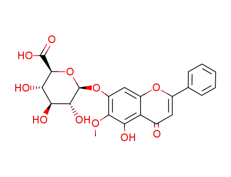 b-D-Glucopyranosiduronic acid, 5-hydroxy-6-methoxy-4-oxo-2-phenyl-4H-1-benzopyran-7-yl