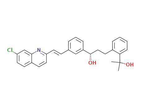 Molecular Structure of 287930-77-2 (2-[3-(S)-[3-(2-(7-Chloro-2-quinolinyl)ethenyl)phenyl]-3-hydroxypropyl]phenyl-2-propanol)