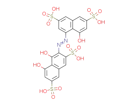 Molecular Structure of 480-29-5 (2,7-Naphthalenedisulfonic acid,4,5-dihydroxy-3-[(8-hydroxy-3,6- disulfo-1-naphthalenyl)azo]- )