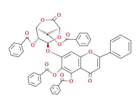 O2,O4-dibenzoyl-O1-(5,6-bis-benzoyloxy-4-oxo-2-phenyl-4H-chromen-7-yl)-β-D-glucopyranuronic acid-lactone