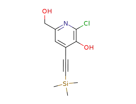 Molecular Structure of 208519-38-4 (2-Chloro-6-methoxy-4-[2-(trimethylsilyl)ethynyl]-3-pyridinol)