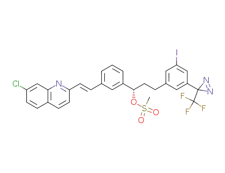 Methanesulfonic acid (S)-1-{3-[(E)-2-(7-chloro-quinolin-2-yl)-vinyl]-phenyl}-3-[3-iodo-5-(3-trifluoromethyl-3H-diazirin-3-yl)-phenyl]-propyl ester
