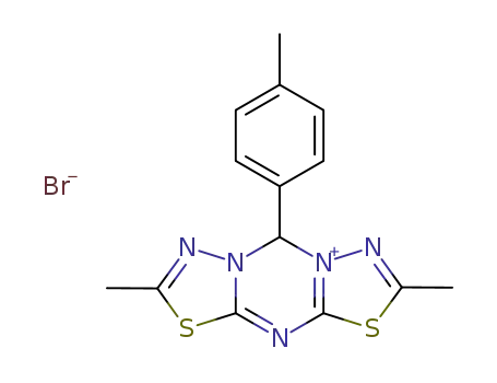 2,6-dimethyl-4-p-tolyl-4H-1,7-dithia-3,4a,5,8-tetraaza-3a-azonia-s-indacene; bromide