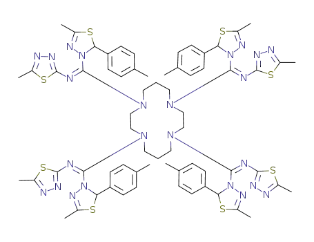 1,4,8,11-Tetrakis{[(5-methyl-1,3,4-thiadiazol-2-yl)imino]-[2H-2-(4-methyl-phenyl)-5-methyl-1,3,4-thiadiazol-3-yl]methyl}-1,4,8,11-tetraazacyclotetradecane