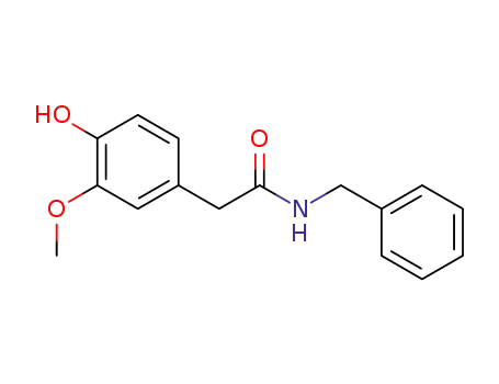 Molecular Structure of 391609-30-6 (Benzeneacetamide, 4-hydroxy-3-methoxy-N-(phenylmethyl)-)