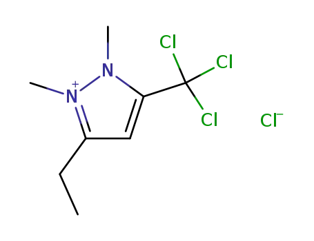 3-ethyl-5-trichloromethyl-1,2-dimethyl-1H-pyrazolium chloride