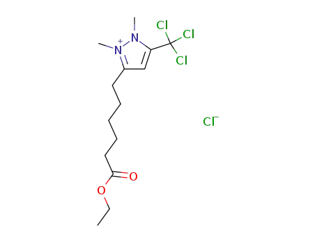 5-(5-ethoxycarbonyl-pentyl)-1,2-dimethyl-3-trichloromethyl-2H-pyrazol-1-ium; chloride