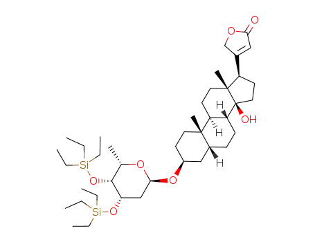 4-[(3S,5R,8R,9S,10S,13R,14S,17R)-14-Hydroxy-10,13-dimethyl-3-((2R,4S,5R,6S)-6-methyl-4,5-bis-triethylsilanyloxy-tetrahydro-pyran-2-yloxy)-hexadecahydro-cyclopenta[a]phenanthren-17-yl]-5H-furan-2-one