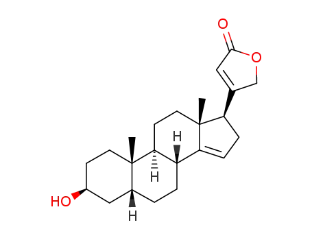 Molecular Structure of 4321-20-4 (3β-Hydroxy-5β-carda-14,20(22)-dienolide)