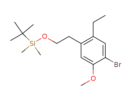 Molecular Structure of 681171-47-1 (Silane,
[2-(4-bromo-2-ethyl-5-methoxyphenyl)ethoxy](1,1-dimethylethyl)dimethyl
-)