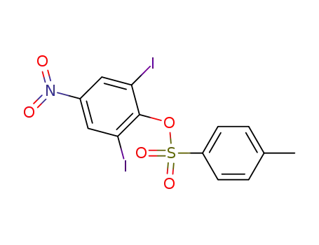 Molecular Structure of 851077-63-9 (Phenol, 2,6-diiodo-4-nitro-, 4-methylbenzenesulfonate (ester))