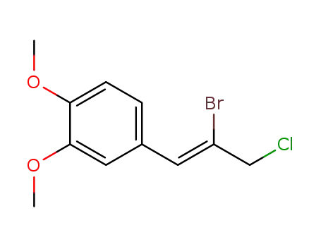 Molecular Structure of 741719-72-2 (Benzene, 4-[(1Z)-2-bromo-3-chloro-1-propenyl]-1,2-dimethoxy-)