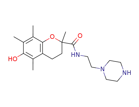 Molecular Structure of 313988-88-4 (2H-1-Benzopyran-2-carboxamide,
3,4-dihydro-6-hydroxy-2,5,7,8-tetramethyl-N-[2-(1-piperazinyl)ethyl]-)
