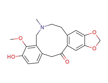 Molecular Structure of 22047-92-3 (Benzo[c][1,3]benzodioxolo[5,6-g]azecin-14(6H)-one,5,7,8,15-tetrahydro-3-hydroxy-4-methoxy-6-methyl-)