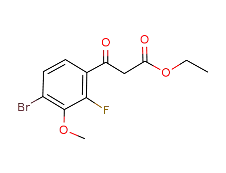 Molecular Structure of 194804-99-4 (3-(4-BROMO-2-FLUORO-3-METHOXY-PHENYL)-3-OXO-PROPIONIC ACID ETHYL ESTER)