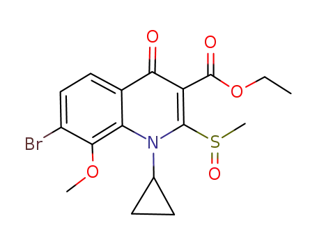 ethyl 7-bromo-1-cyclopropyl-2-methanesulfinyl-8-methoxy-4-oxo-1,4-dihydroquinoline-3-carboxylate