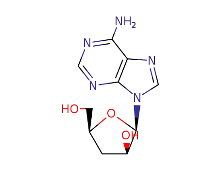 Molecular Structure of 6998-75-0 (Adenine, 9-(3-deoxy-.beta.-D-threo-pentofuranosyl)-)