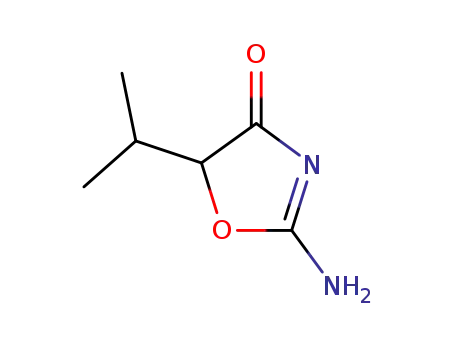 Molecular Structure of 15900-26-2 (2-AMINO-5-ISOPROPYL-1,3-OXAZOL-4(5H)-ONE)