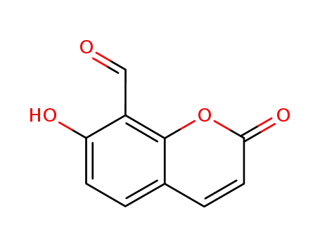 Molecular Structure of 2067-86-9 (2H-1-Benzopyran-8-carboxaldehyde, 7-hydroxy-2-oxo-)
