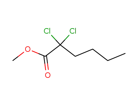 Molecular Structure of 18545-45-4 (Hexanoic acid, 2,2-dichloro-, methyl ester)