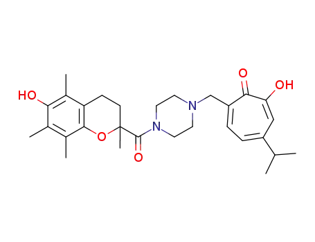 1-[N-(3,4-dihydro-6-hydroxy-2,5,7,8-tetramethyl-2H-1-benzopyran-2-ylcarbonyl)]-4-(6-hydroxy-4-isopropyl-7-oxo-1,3,5-cycloheptatrienylmethyl)piperazine