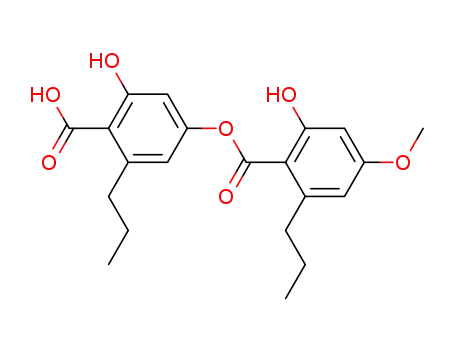 Molecular Structure of 491-62-3 (2-Hydroxy-4-(2-hydroxy-4-methoxy-6-propylbenzoyloxy)-6-propylbenzoic acid)