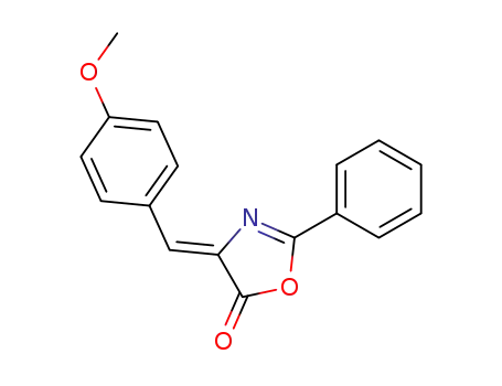 Molecular Structure of 57427-78-8 (5(4H)-Oxazolone, 4-[(4-methoxyphenyl)methylene]-2-phenyl-, (4Z)-)