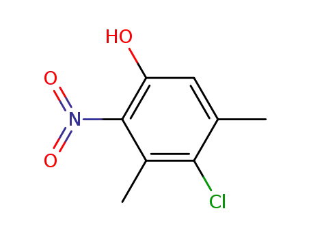 Molecular Structure of 54582-90-0 (4-chloro-3,5-dimethyl-2-nitrophenol)
