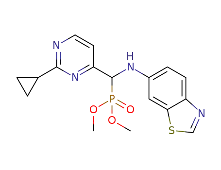 dimethyl (benzo[d]thiazol-6-ylamino)(2-cyclopropylpyrimidin-4-yl)methylphosphonate