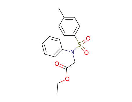 Molecular Structure of 94675-53-3 (Glycine, N-[(4-methylphenyl)sulfonyl]-N-phenyl-, ethyl ester)