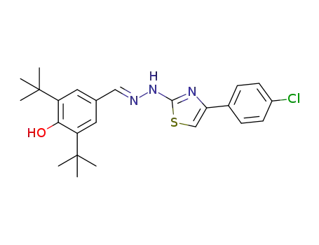(E)-2,6-di-tert-butyl-4-((2-(4-(4-chlorophenyl)thiazol-2-yl)hydrazono)methyl) phenol