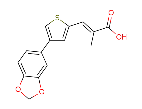 (E)-2-methyl-3-(4-(3,4-methylene-dioxyphenyl)thiophen-2-yl)acrylic acid