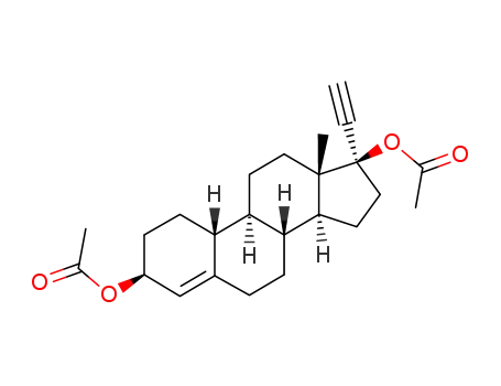 Molecular Structure of 297-76-7 (19-Norpregn-4-en-20-yne-3,17-diol,3,17-diacetate, (3b,17a)-)