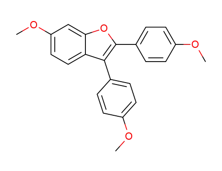 Molecular Structure of 25439-60-5 (Benzofuran, 6-methoxy-2,3-bis(4-methoxyphenyl)-)