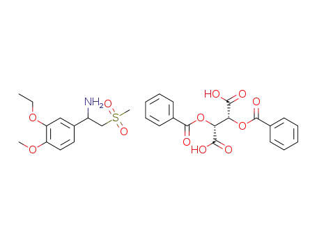 1-(3-ethoxy-4-methoxyphenyl)-2-methanesulfonylethylamine (-)-dibenzoyl-L-tartaric acid salt