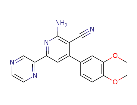 2-amino-4-(3,4-dimethoxyphenyl)-6-(pyrazin-2-yl)nicotinonitrile