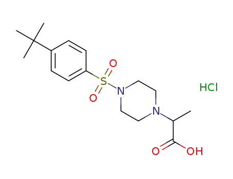 2-[4-(4-tert-butylphenyl)sulfonylpiperazin-1-yl]propanoic acid hydrochloride