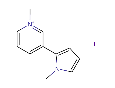 Molecular Structure of 69047-35-4 (Pyridinium, 1-methyl-3-(1-methyl-1H-pyrrol-2-yl)-, iodide)