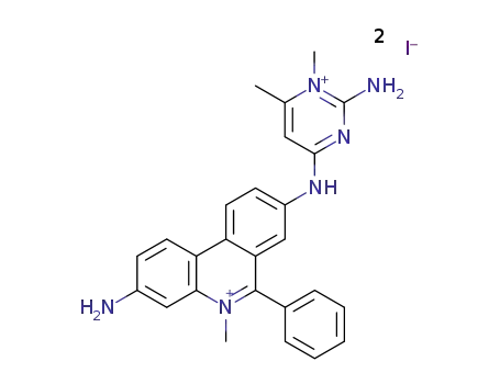 3-amino-8-(2-amino-1,6-dimethyl-pyrimidinium-4-ylamino)-5-methyl-6-phenyl-phenanthridinium; diiodide