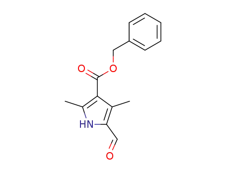 Molecular Structure of 37059-18-0 (1H-Pyrrole-3-carboxylicacid,5-formyl-2,4-dimethyl-,phenylmethylester(9CI))