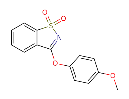Molecular Structure of 132636-68-1 (1,2-Benzisothiazole, 3-(4-methoxyphenoxy)-, 1,1-dioxide)