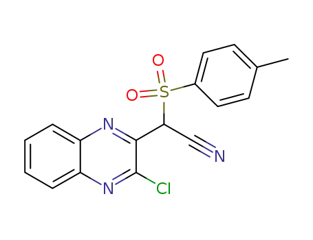 Molecular Structure of 121512-59-2 ((3-CHLORO-QUINOXALIN-2-YL)-(TOLUENE-4-SULFONYL)-ACETONITRILE)