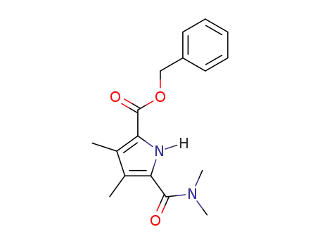 Molecular Structure of 16132-27-7 (1H-Pyrrole-2-carboxylic acid,
5-[(dimethylamino)carbonyl]-3,4-dimethyl-, phenylmethyl ester)