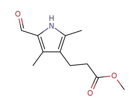 Molecular Structure of 18818-25-2 (5-FORMYL-2,4-DIMETHYLPYRROLE-3-PROPIONIC ACID, METHYL ESTER)