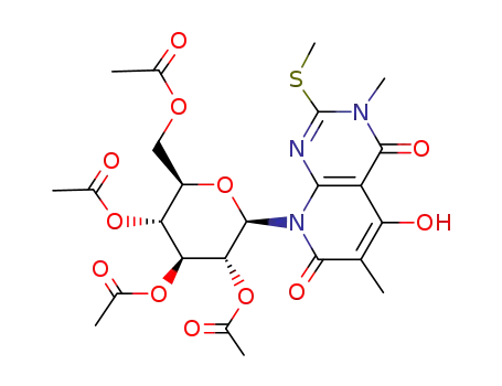 3,4,7,8-tetrahydro-5-hydroxy-3,6-dimethyl-2-methylthio-4,7-dioxo-8-(2,3,4,6-tetra-O-acetyl-β-D-glucopyranosyl)pyrido<2,3-d>pyrimidine