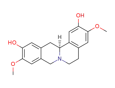 Molecular Structure of 483-45-4 ([13aS,(-)]-5,8,13,13a-Tetrahydro-3,10-dimethoxy-6H-dibenzo[a,g]quinolizine-2,11-diol)