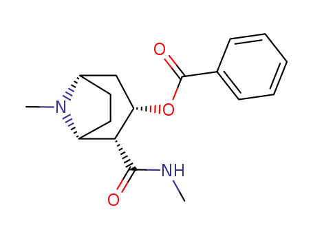 Molecular Structure of 137819-57-9 (8-Azabicyclo[3.2.1]octane-2-carboxamide,
3-(benzoyloxy)-N,8-dimethyl-, (1R,2R,3S,5S)-)