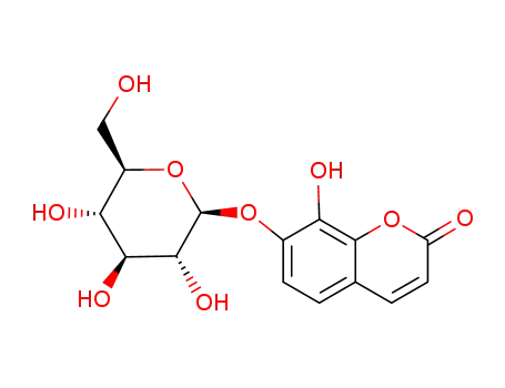 Daphnoside;   Daphnin；
Daphnetin 7-β-D-glucopyranoside