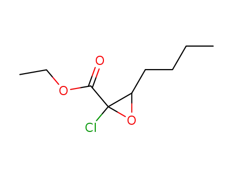 Molecular Structure of 111055-65-3 (Oxiranecarboxylic acid, 3-butyl-2-chloro-, ethyl ester)